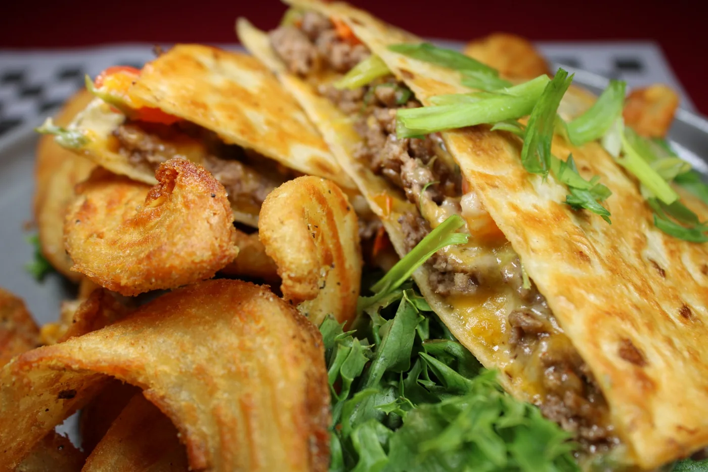 Quesadilla Smash Burger at Blazin’ Soy